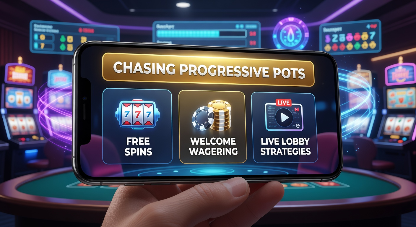 Mobile casino screen showing a progressive jackpot slot with spinning reels and rising pot value