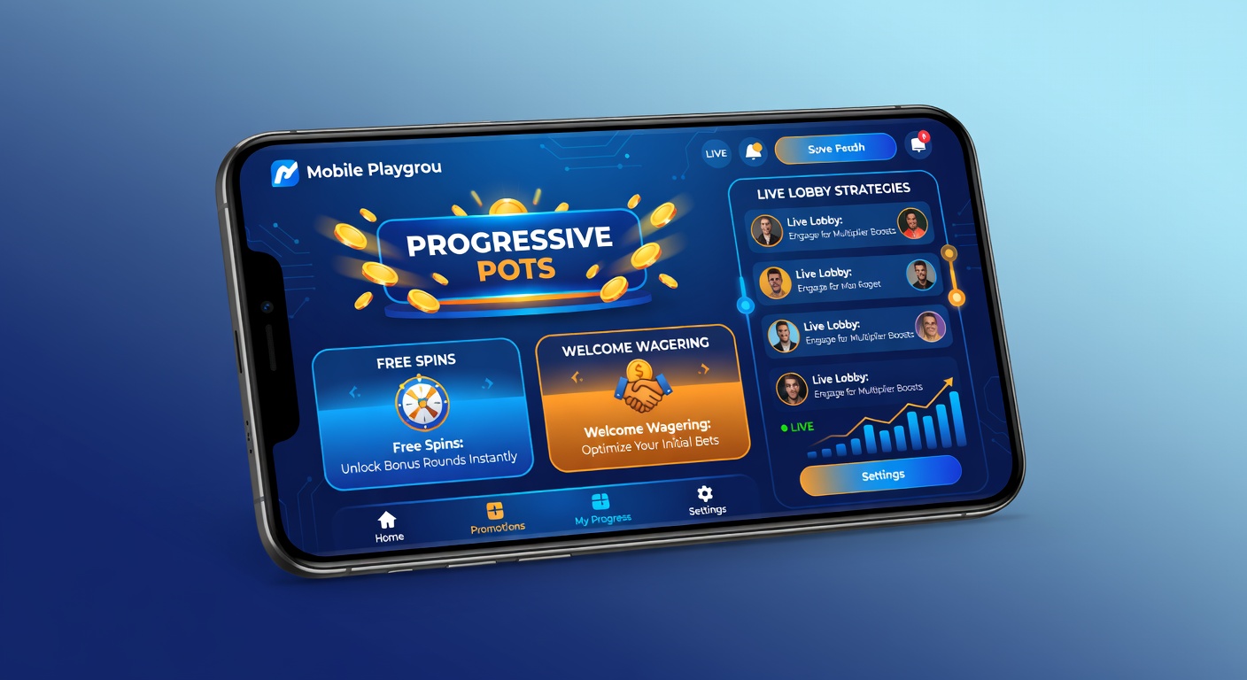 Smartphone displaying welcome bonus offer with progressive slot icons and wagering progress bar