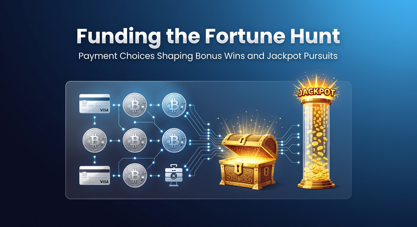 Digital wallet icons alongside casino slot reels and jackpot counters, highlighting payment gateways leading to bonus activations