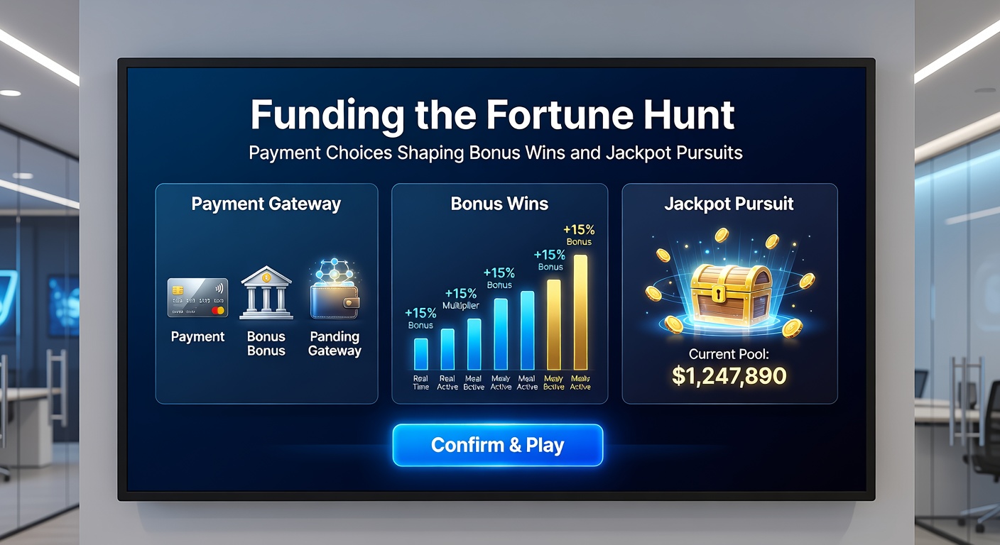 Graph showing deposit method bonuses versus jackpot hit rates, with casino app screenshots overlayed on payment flowcharts