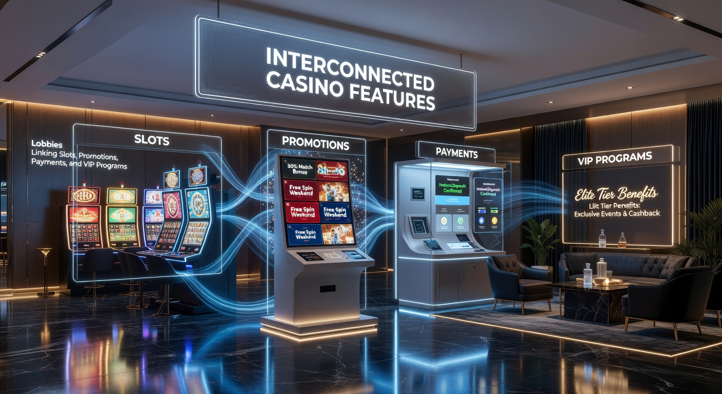 Close-up of a mobile casino lobby showing payment integrations fueling slot promotions and VIP progress bars