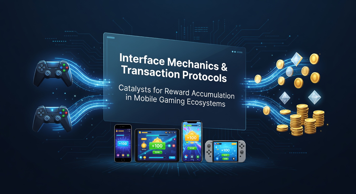 Mobile gaming interface showing reward accumulation mechanics and transaction flows