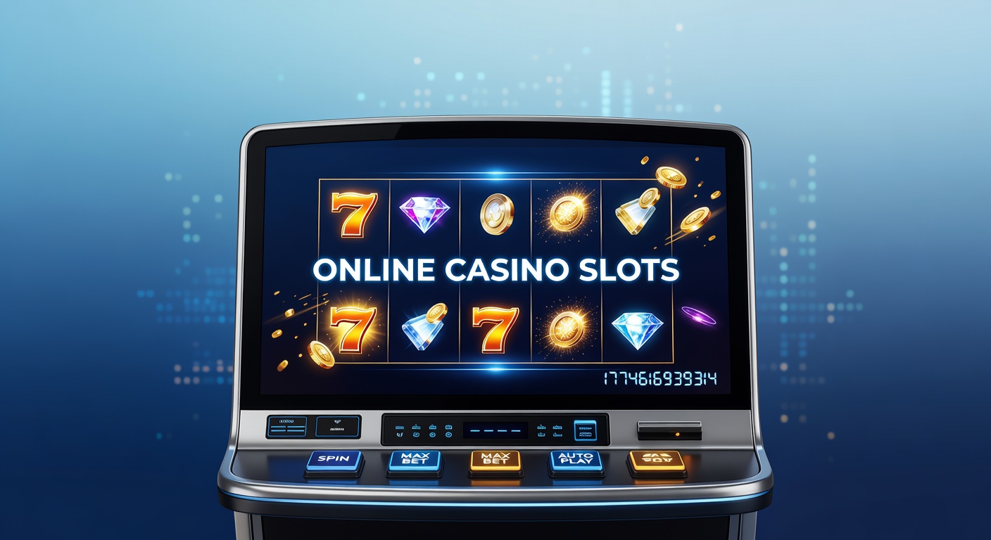 Colorful online slot machine reels with glowing symbols and jackpot counters, capturing the excitement of digital spins
