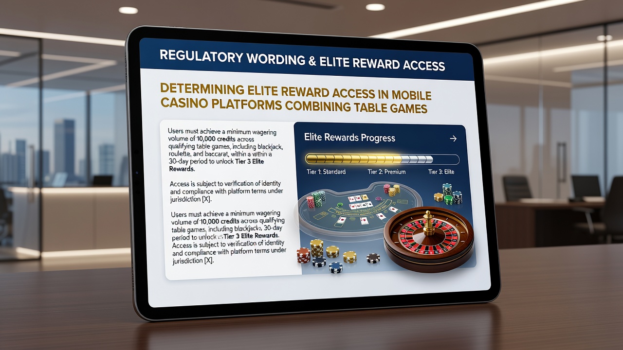 Regulatory compliance dashboard showing reward eligibility metrics across mobile reel and table game categories