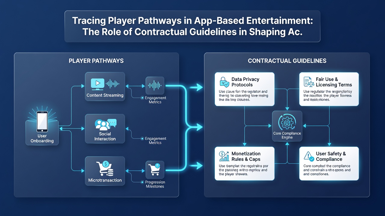 Illustration of interactive host session within a mobile app environment with overlaid contractual access indicators