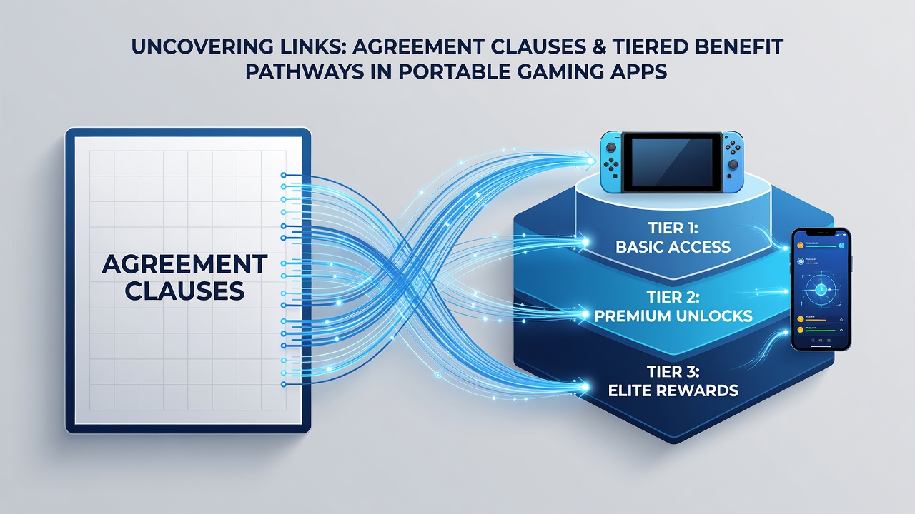 Illustration of tiered reward structures and clause interconnections in handheld gaming environments