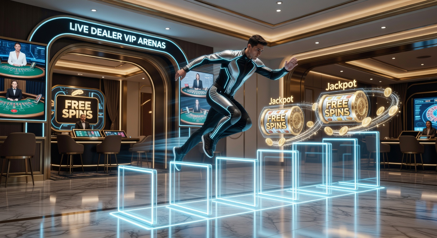 Dynamic online casino lobby displaying free spins promotions alongside quick payment gateways and jackpot slot thumbnails leading to live dealer sections